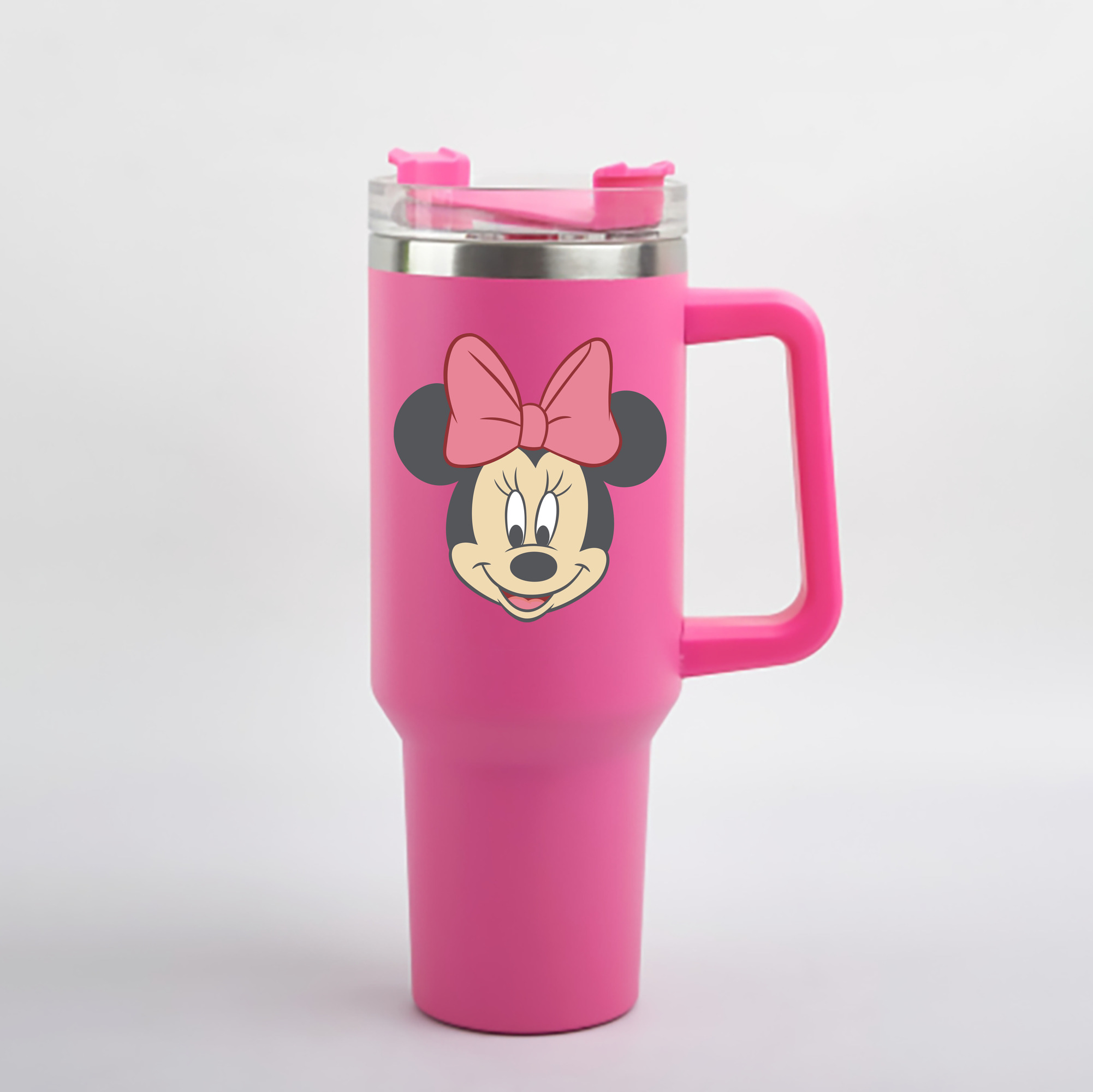（画像用） ミッキーマウス Mickey Mouse 1200mL車用タンブラー - クリスタルステッカー（プラスチックストロー付き）